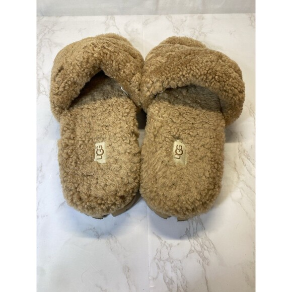 UGG COZETTA CHESTNUT CURLY SHEEPSKIN COMFORT SLIPPERS, WOMEN US 8/ EUR 39 - Picture 6 of 9